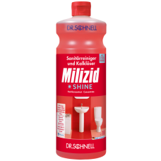 Sanitarinės patalpos ir kalkių nuosėdų valiklis su paviršių apsauga MILIZID SHINE